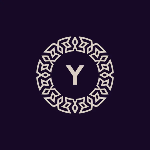 Инициалы Логотипа Буква Элегантная Современная Эмблема Круга Эмблема Орнаментальной Монограммы — стоковый вектор