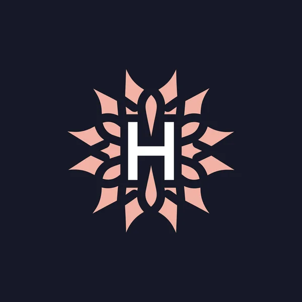 Элегантная Красивая Буква Цветочный Логотип — стоковый вектор