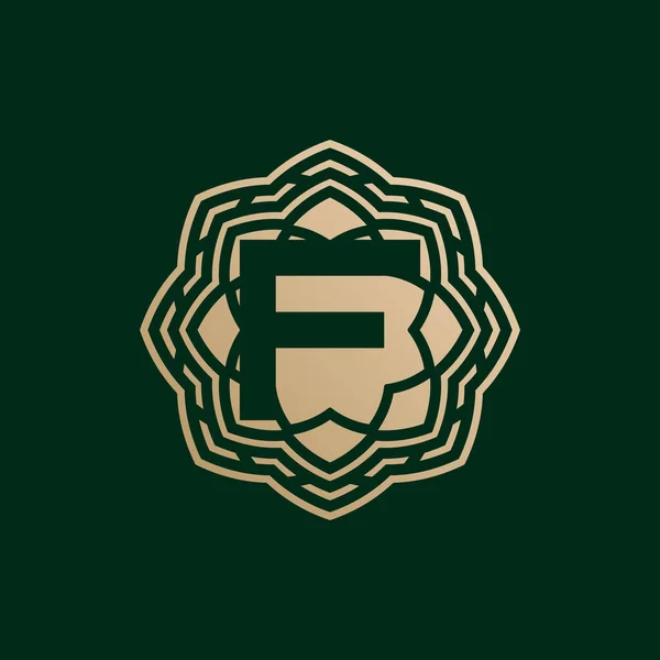 Elegancki Premium Początkowa Litera Symetryczna Technologia Kwiatowe Logo — Wektor stockowy
