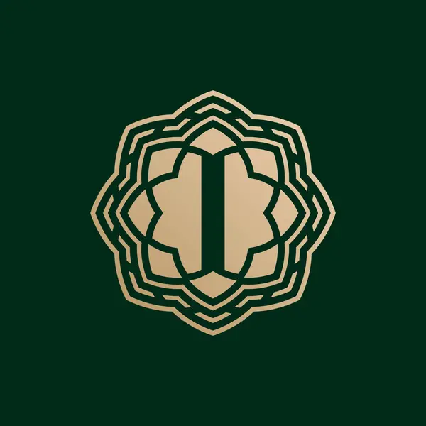 Elegante Und Hochwertige Anfangsbuchstaben Symmetrische Technologie Florales Logo — Stockvektor