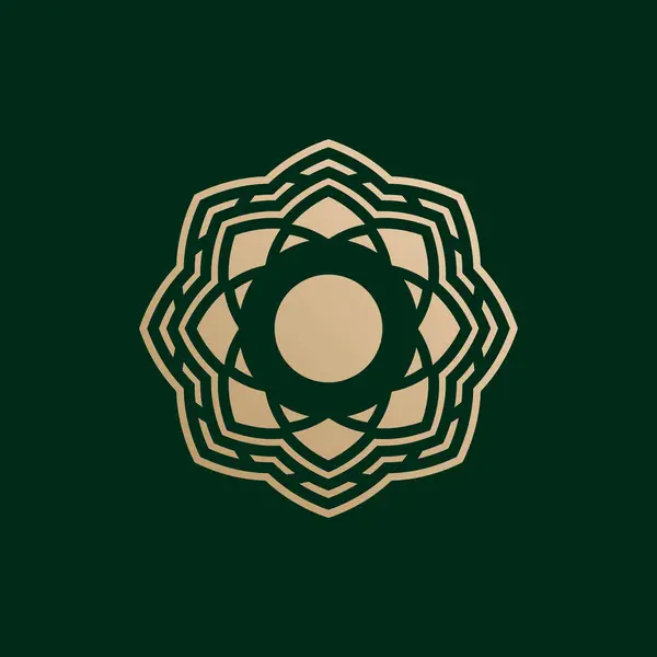 Элегантный Премиум Начальная Буква Симметричная Технология Цветочный Логотип — стоковый вектор