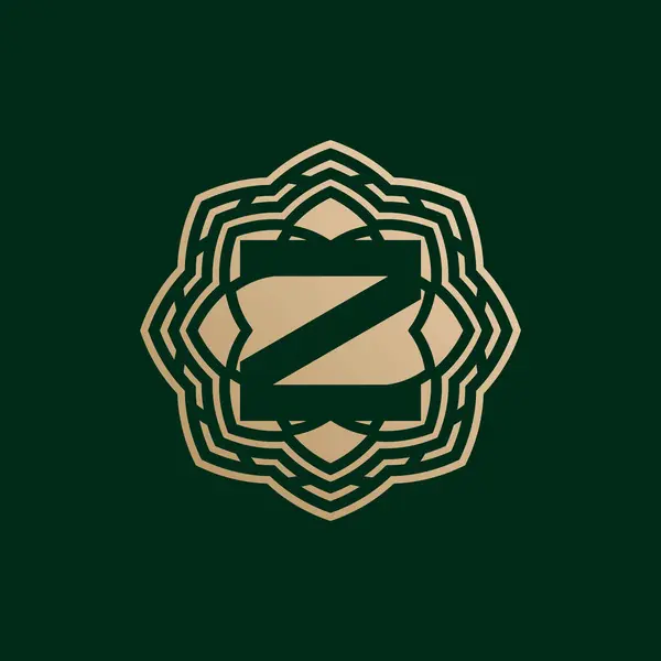 Элегантный Премиум Начальная Буква Симметричная Технология Цветочный Логотип — стоковый вектор