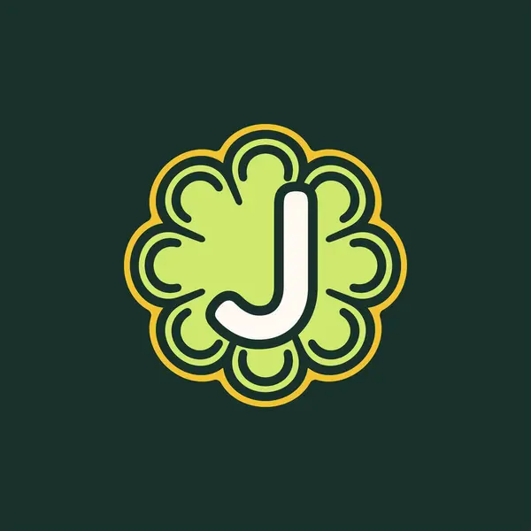 Jednoduché Abstraktní Písmeno Logo Rostliny Zeleniny — Stockový vektor