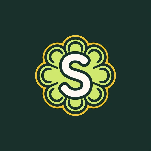 Простая Абстрактная Буква Растительный Логотип — стоковый вектор