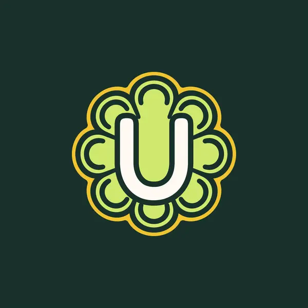 Простая Абстрактная Буква Растительный Логотип — стоковый вектор