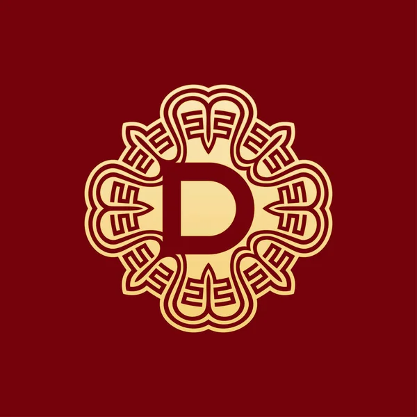 Elegante Unieke Beginletter Oosterse Ornament Alfabet Embleem Logo — Stockvector