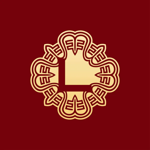 Elegante Unieke Eerste Letter Oosterse Ornament Alfabet Embleem Logo — Stockvector