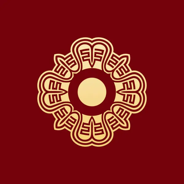 Letra Inicial Elegante Única Ornamento Oriental Emblema Del Alfabeto Logotipo — Vector de stock