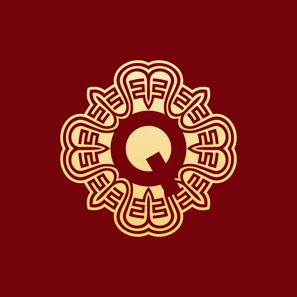 Елегантна Унікальна Початкова Літера Східний Орнамент Логотип Емблеми — стоковий вектор