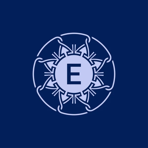 Letra Inicial Única Elegante Alfabeto Círculo Emblema Ornamental Logotipo — Archivo Imágenes Vectoriales