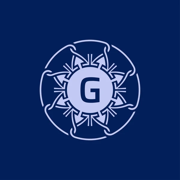 Unikalny Elegancki Początkowa Litera Alfabet Okrąg Ornamentalne Logo Godło — Wektor stockowy