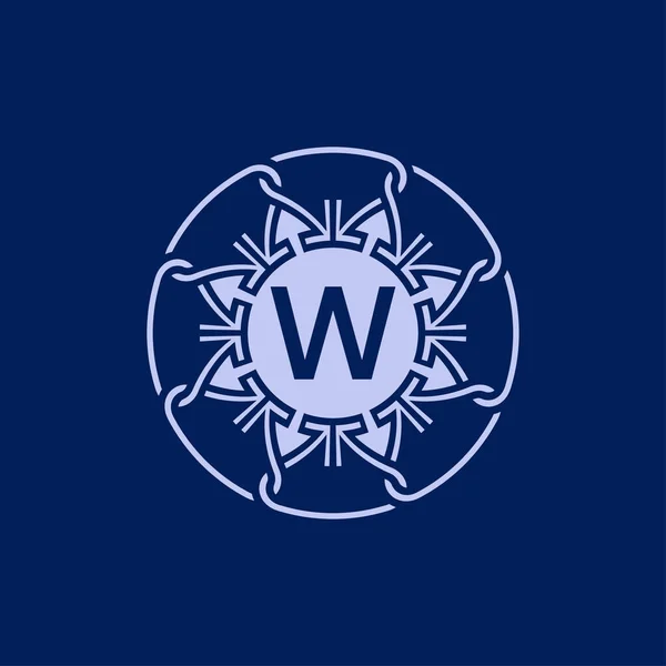 Jedinečné Elegantní Počáteční Písmeno Abeceda Kruh Ornamentální Znak Logo — Stockový vektor