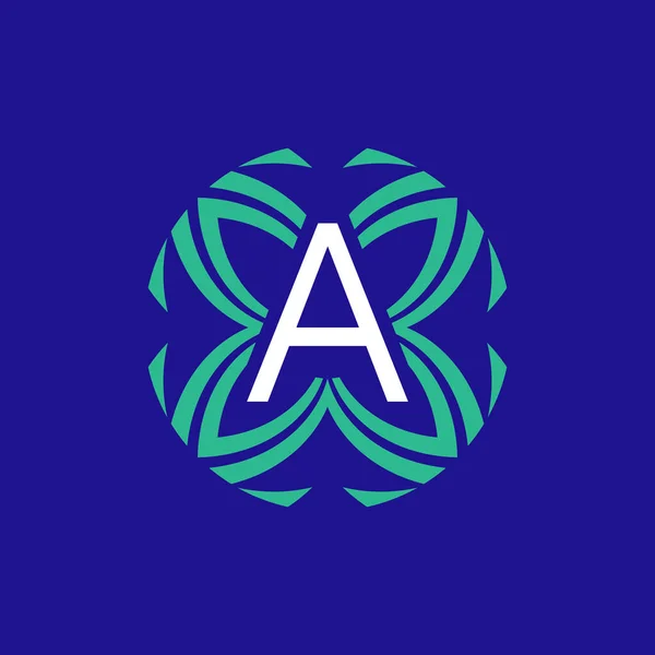 Letra Logotipo Monograma Emblema Elegante Floral Inicial —  Vetores de Stock