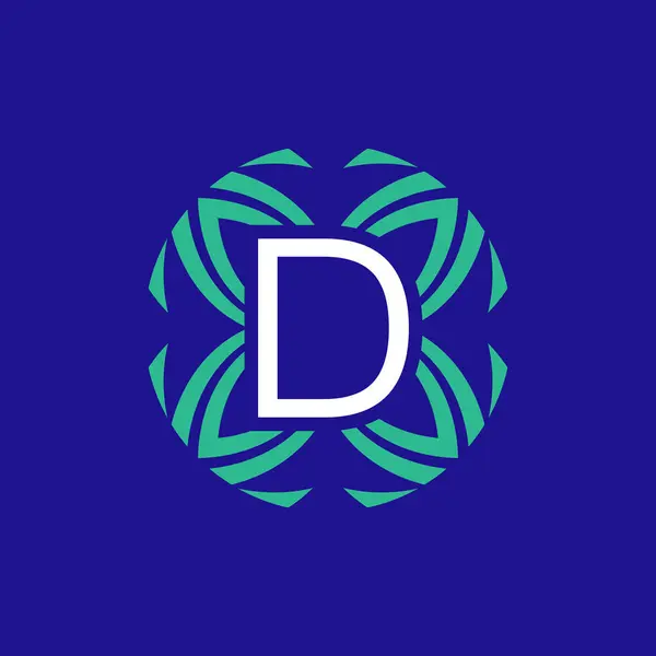 Letra Inicial Floral Elegante Emblema Monograma Logotipo —  Vetores de Stock