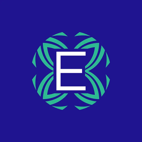 Bokstaven Ursprungliga Blommig Elegant Emblem Monogram Logotyp — Stock vektor