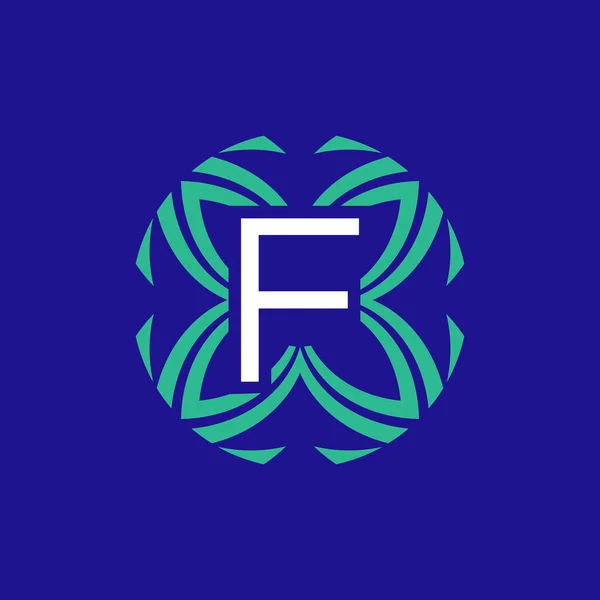 Letter Initial Floral Elegant Emblem Monogram Logo — Stock Vector