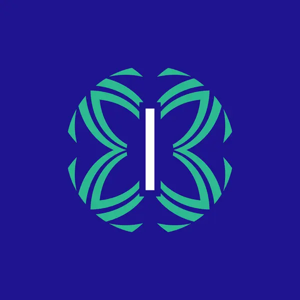 Letter Initiaal Bloemen Elegant Embleem Monogram Logo — Stockvector