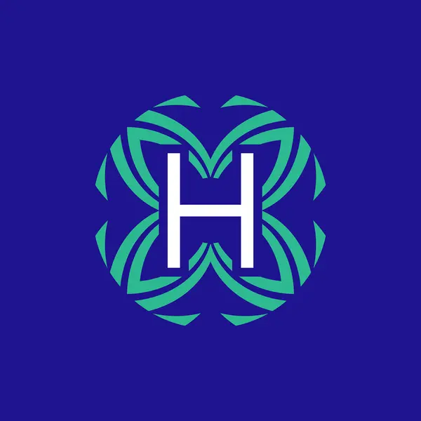 Lettera Iniziale Floreale Elegante Emblema Logo Monogramma — Vettoriale Stock