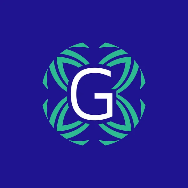 Lettera Iniziale Floreale Elegante Emblema Logo Monogramma — Vettoriale Stock