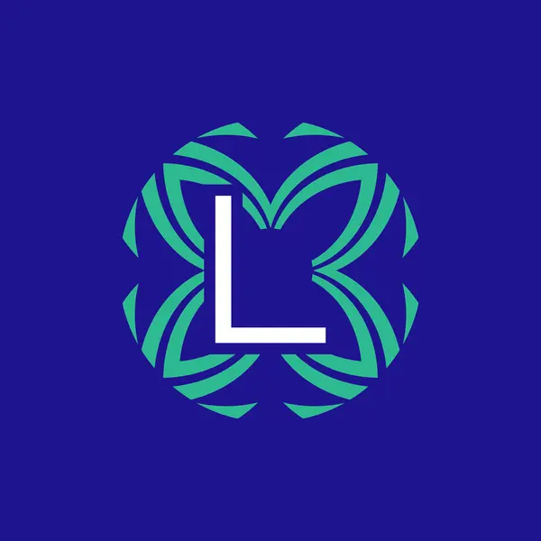 Bokstaven Ursprungliga Blommig Elegant Emblem Monogram Logotyp — Stock vektor
