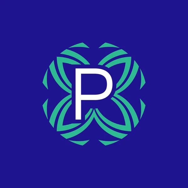 Letra Inicial Floral Elegante Emblema Logotipo Monograma — Vector de stock
