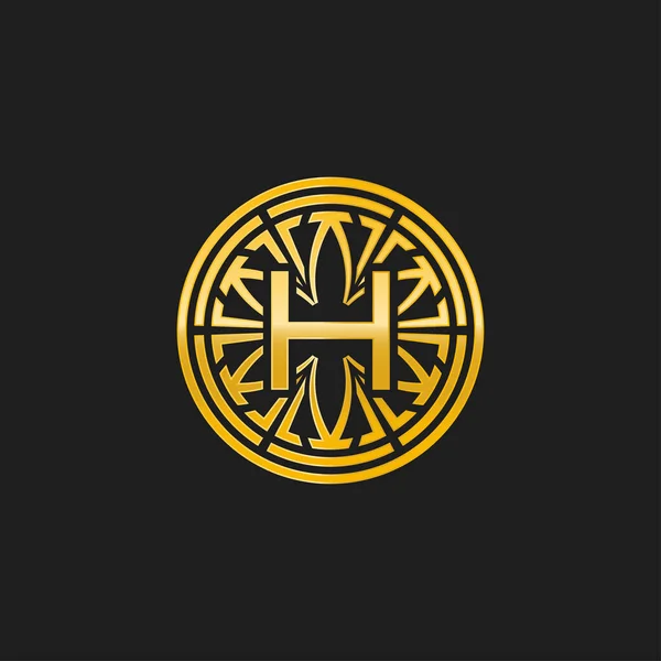 Buchstabe Medaillon Emblem Initialkreis Abzeichen Logo — Stockvektor
