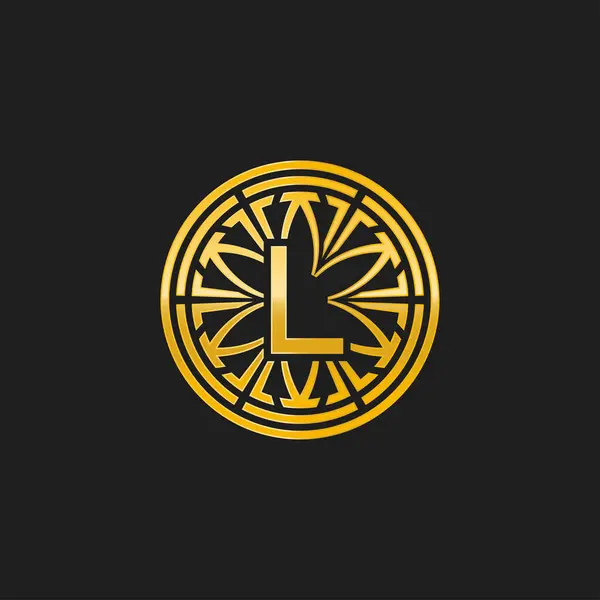 Літера Медальйон Емблема Початкового Кола Логотип Значка — стоковий вектор