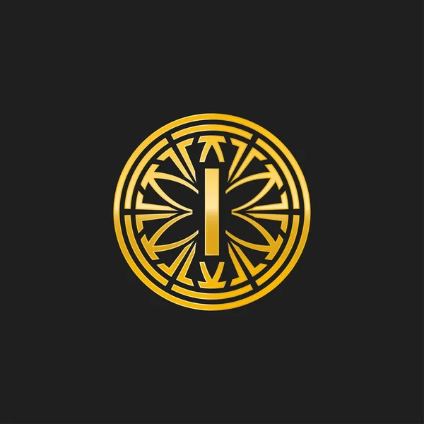 Letter Medaillon Embleem Initiaal Cirkel Badge Logo — Stockvector