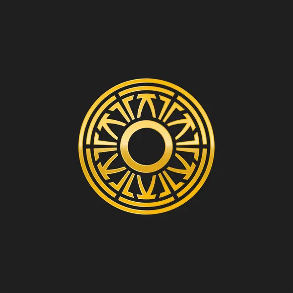 Літера Емблема Медальйону Логотип Початкового Кола — стоковий вектор