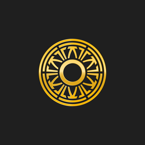 letter O medallion emblem initial circle badge logo