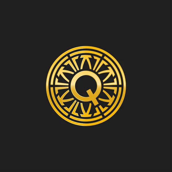 Літера Медальйон Емблема Початкового Кола Логотип Значка — стоковий вектор