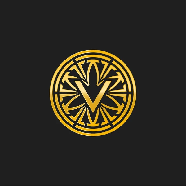 Písmeno Medailon Znak Počáteční Kruh Odznak Logo — Stockový vektor