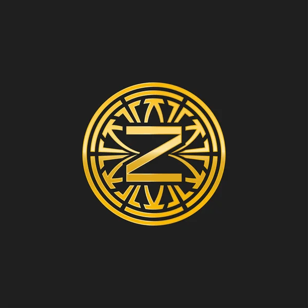 Lettre Emblème Médaillon Logo Cercle Initial Insigne — Image vectorielle