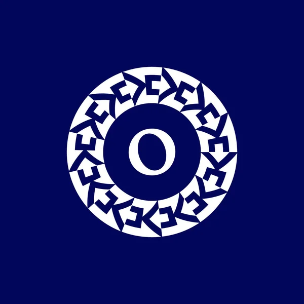 Logo Initials Letter Modern Elegant Circle Emblem Ornamental Circular Emblem — Stock Vector