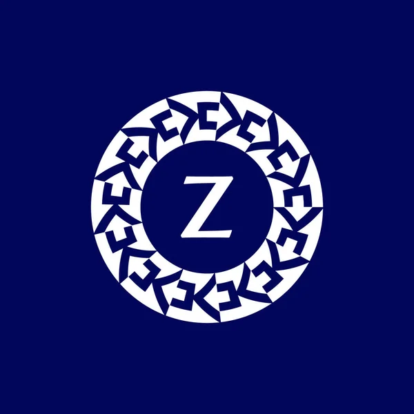 Logo Inisial Huruf Modern Dan Elegan Lingkaran Lambang Emblem Melingkar - Stok Vektor
