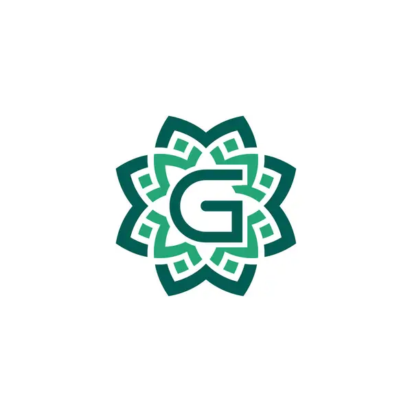 Początkowa Litera Kwiatowa Ozdobna Ramka Logo — Wektor stockowy