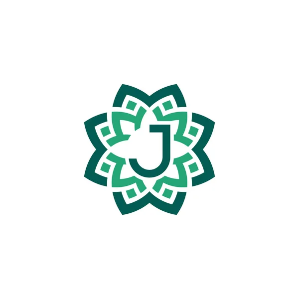 Úvodní Písmeno Květinové Ornamentální Logo Rámečku — Stockový vektor