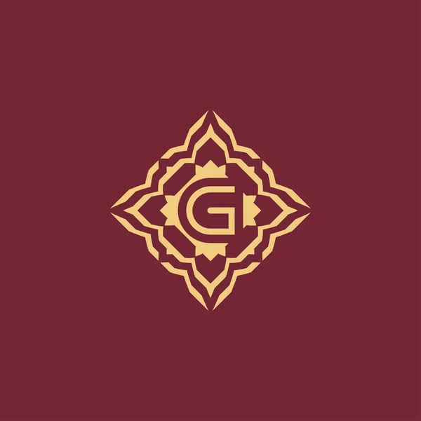 Сучасна Елегантна Початкова Літера Логотип Орнаментальної Рамки — стоковий вектор