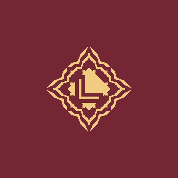 Modern Zarif Ilk Harf Süslemeli Çerçeve Alfabesi Logosu — Stok Vektör