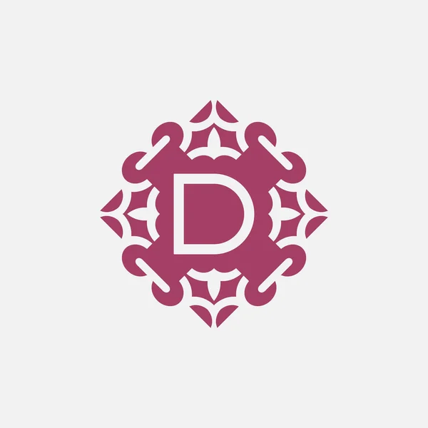 Elegante Lettera Iniziale Astratto Ornamento Emblema Quadrato Logo — Vettoriale Stock