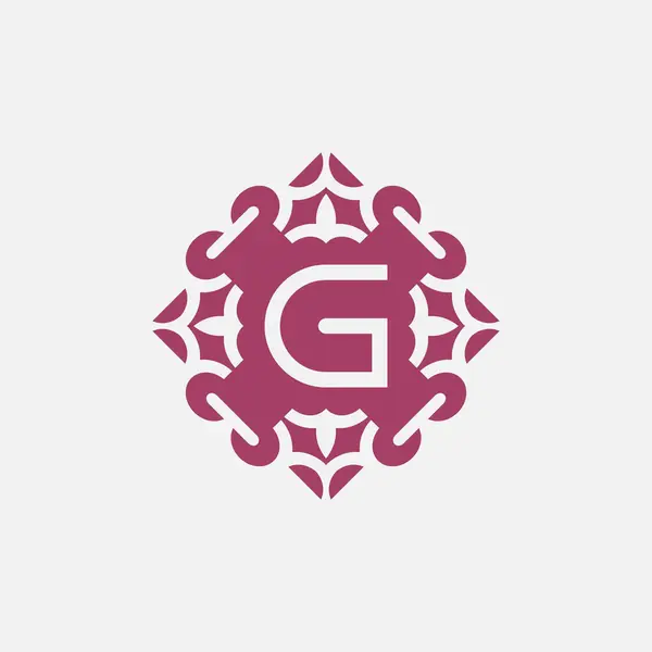 雅致的首字母G抽象装饰方徽标志 — 图库矢量图片