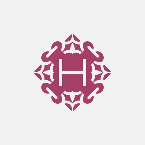 Elegant Initial Letter Abstract Ornament Square Emblem Logo — Stock Vector