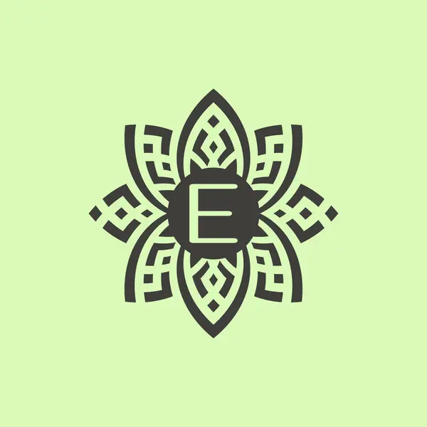 Ursprunglig Bokstav Blommig Dekorativa Ram Logotyp — Stock vektor