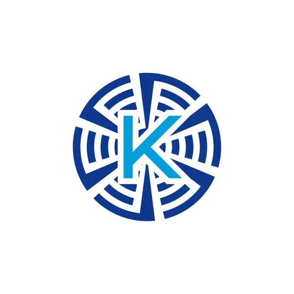 首字母K圆形技术标志标志 — 图库矢量图片