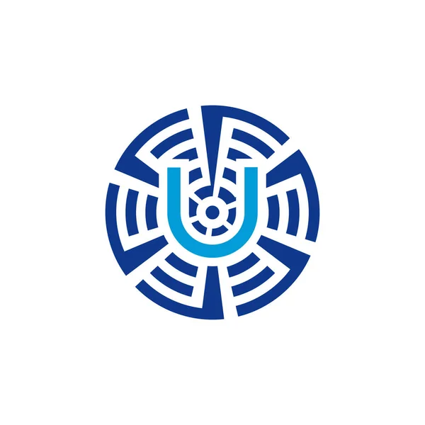 Huruf Awal Logo Teknologi Melingkar - Stok Vektor