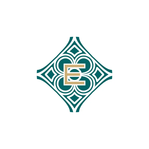 エレガントな初期文字 ユニークな抽象パターンフレームのロゴ — ストックベクタ