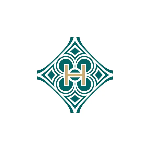 Elegantní Počáteční Písmeno Jedinečné Abstraktní Vzor Rám Logo — Stockový vektor