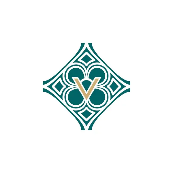 Carta Inicial Elegante Único Logotipo Quadro Padrão Abstrato — Vetor de Stock