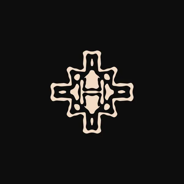 Anfangsbuchstabe Logo Einzigartige Stamm Ethnische Ornamente Altes Emblem — Stockvektor