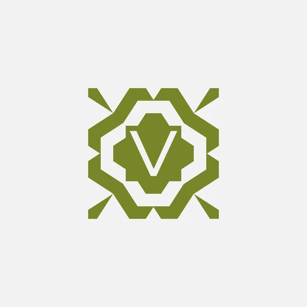 Początkowa Litera Ozdobny Prosty Plemienny Wzór Ramki Naturalne Logo — Wektor stockowy